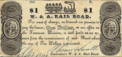 $1 W&A Rhone Smith repair scrip T-4